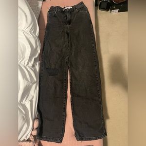 Garage black wide leg jeans